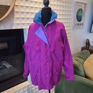 Vintage L.L. Bean Gore-Tex Colorblock Waterproof Jacket Stow-Away Hood, Small